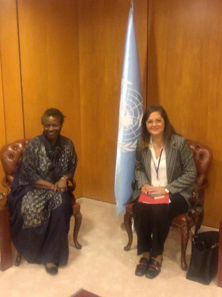 خلال لقاء الوزيرة مع مديرة صندوق الأمم المتحدة للس