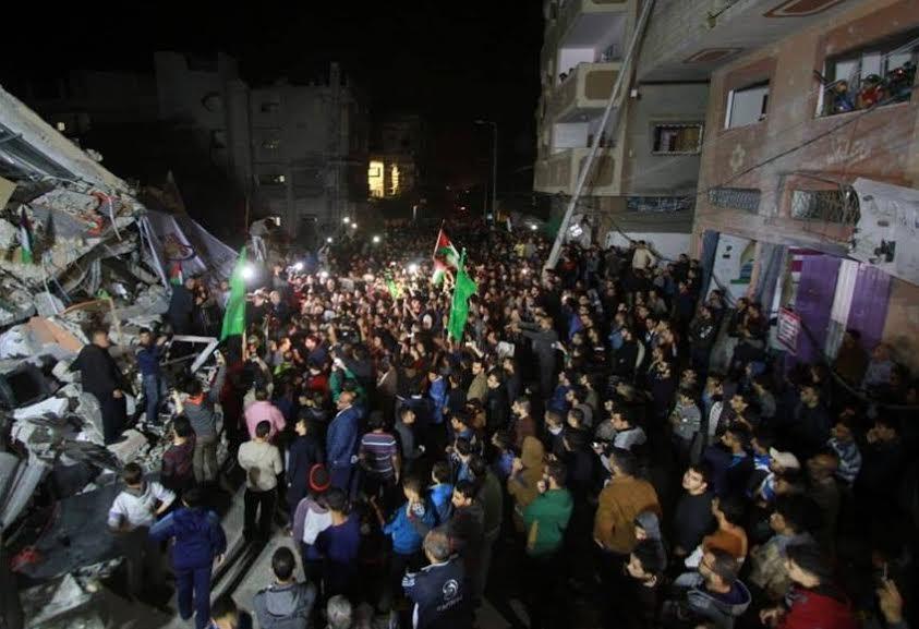 مسيرات في غزة احتفالا بالهدنة