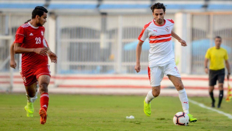 أيمن حفني في مباراة الزمالك وأهلي بني غازي