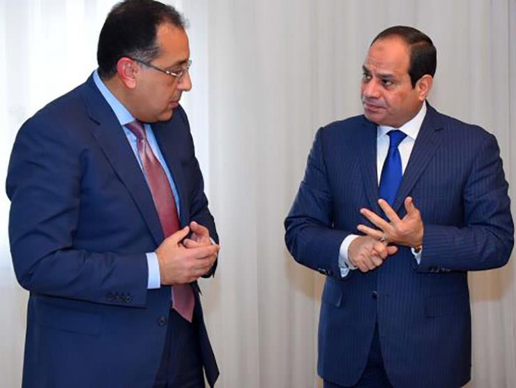 الرئيس السيسي ومصطفى مدبولي رئيس الوزراء          