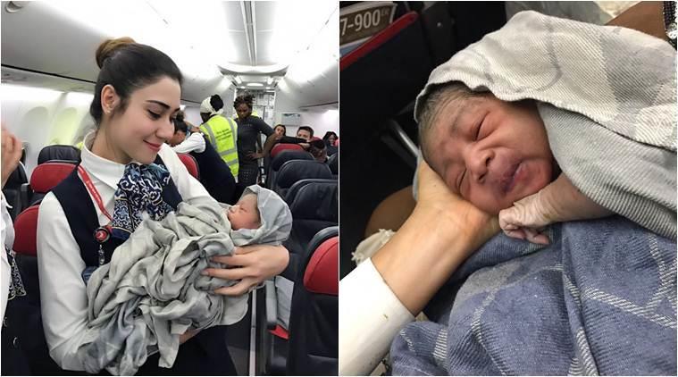   ما جنسية الطفل المولود على متن طائرة في الجو؟ 