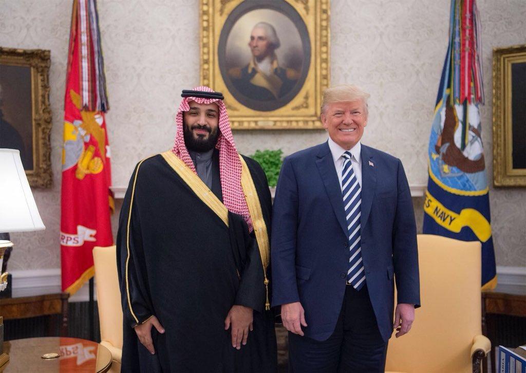 الأمير محمد بن سلمان برفقة الرئيس ترامب