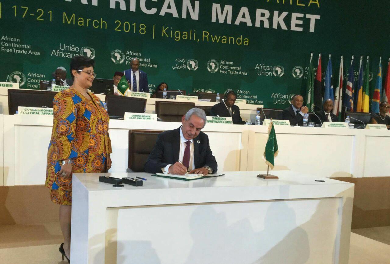 جانب من توقيع اتفاقية التجارة الحرة الأفريقية