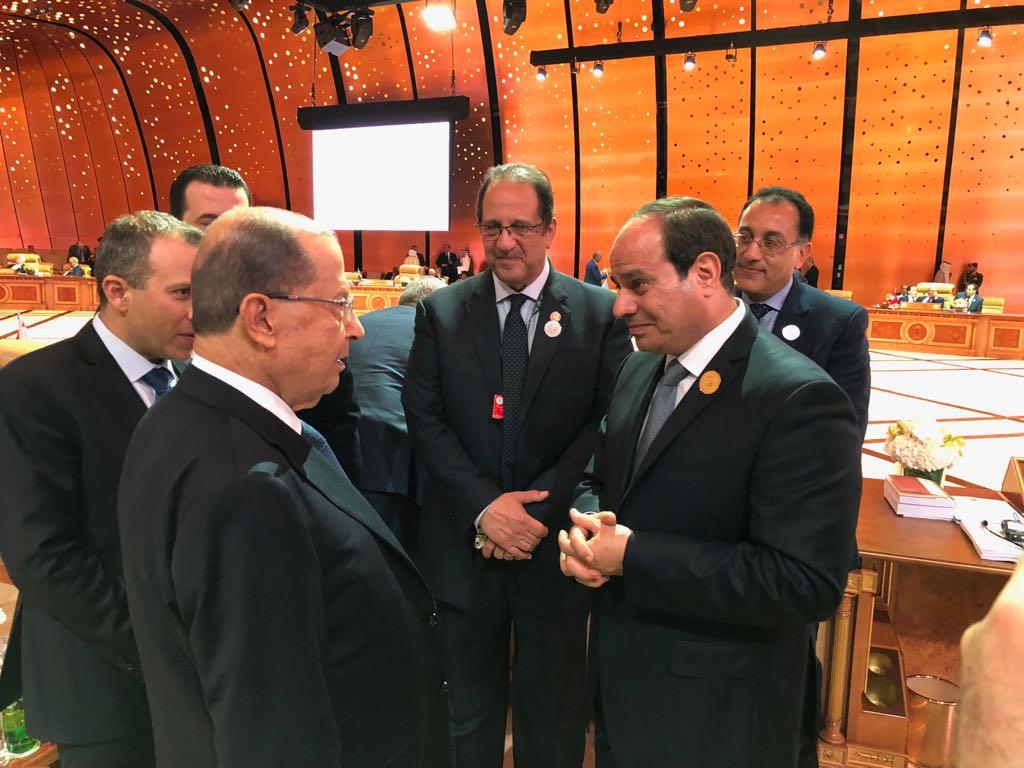 الرئيس عبد الفتاح السيسي والرئيس اللبناني ميشال عو