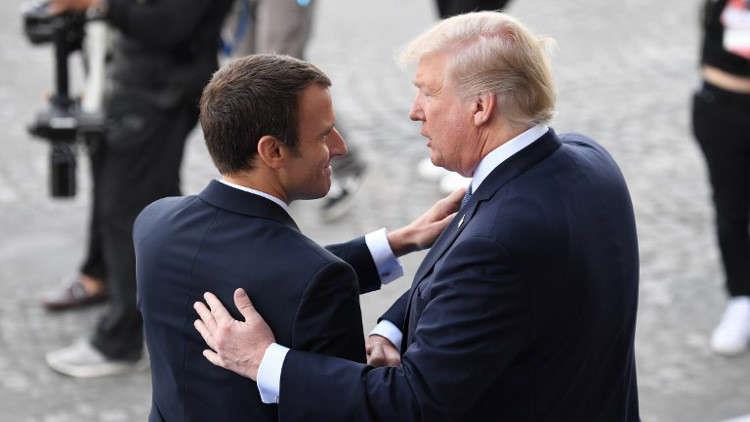 الرئيس الأمريكي ترامب ونظيره الفرنسي ماكرون