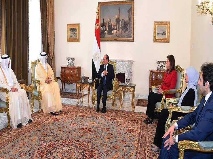 جانب من لقاء الرئيس بالوفد الوزاري الإماراتي