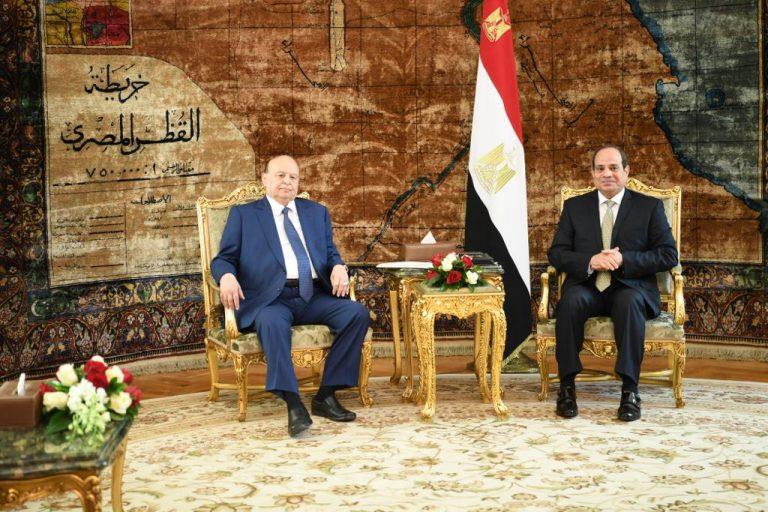 الرئيس عبدالفتاح السيسي والرئيس اليمني عبدربه منصو