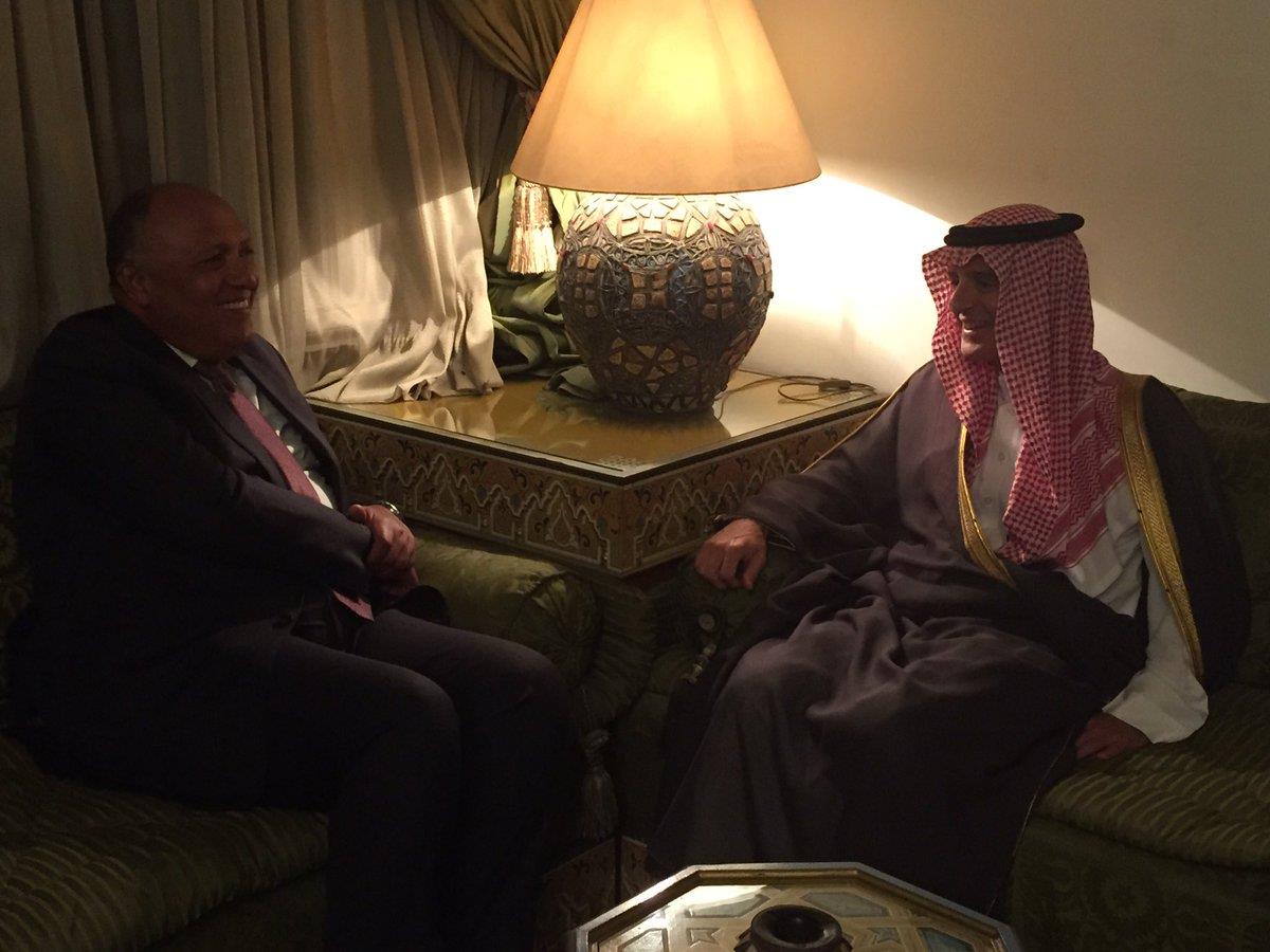 وزير الخارجية سامح شكري يلتقي بنظيره السعودي في ال