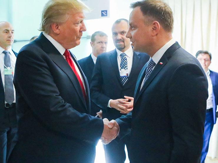 رئيس بولندا  آندري دودا والرئيس الامريكي ترامب