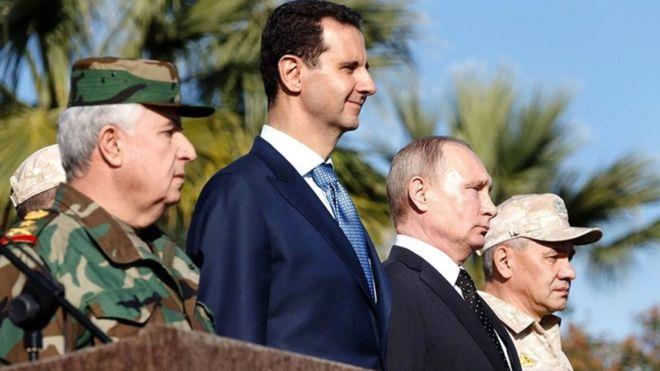 صورة أرشيفية لبوتين والأسد