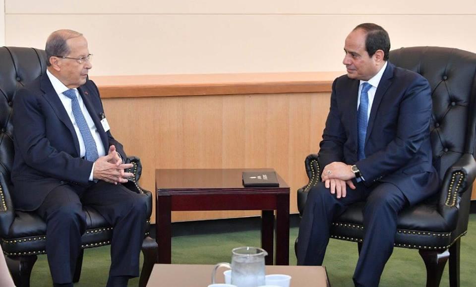 الرئيس السيسي مع نظيره اللبناني