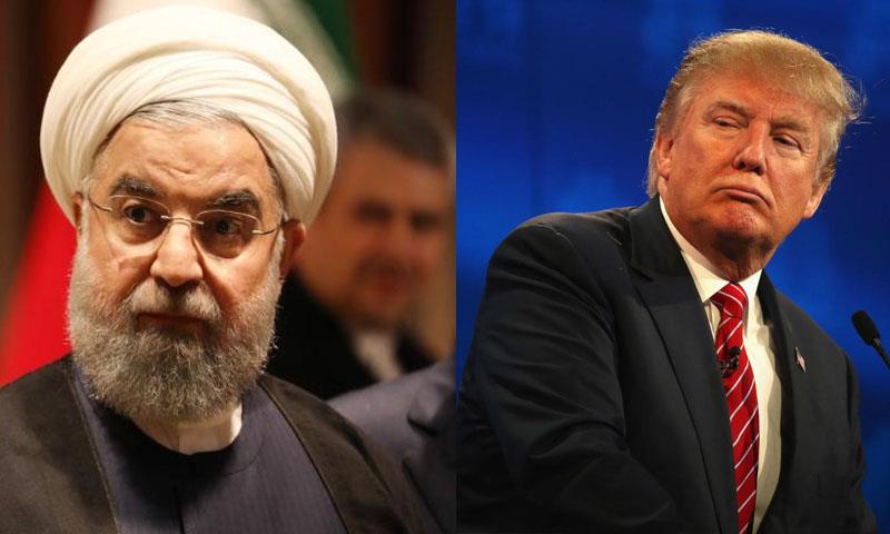 الرئيس الأمريكي دونالد ترامب ونظيره الإيراني حسن ر