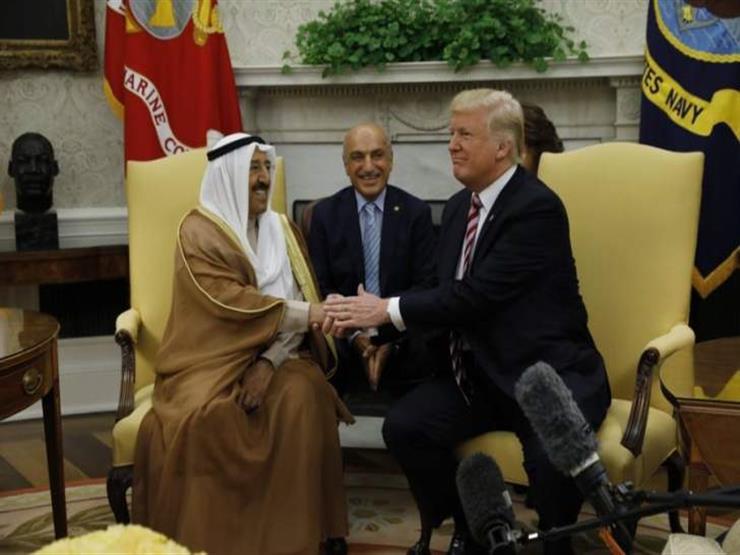 الشيخ صباح الأحمد الجابر برفقة دونالد ترامب