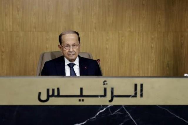 الرئيس اللبناني خلال الجلسة الافتتاحية للقمة العرب