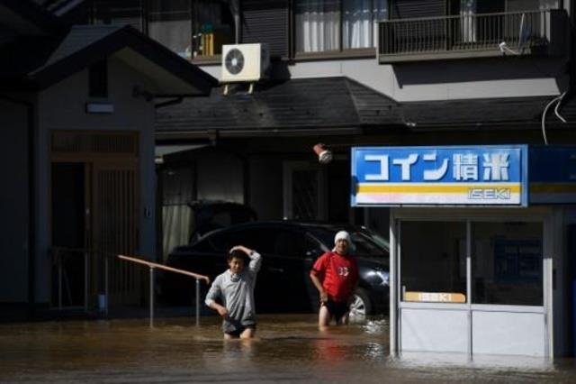فيضان في مدينة شيباتا بشمال اليابان بعد مرور الإعص