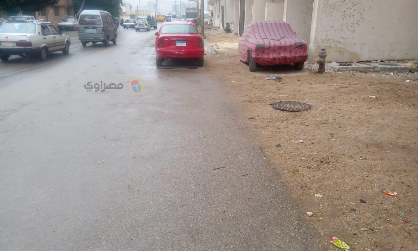 سقوط أمطار في شوارع المنيا 