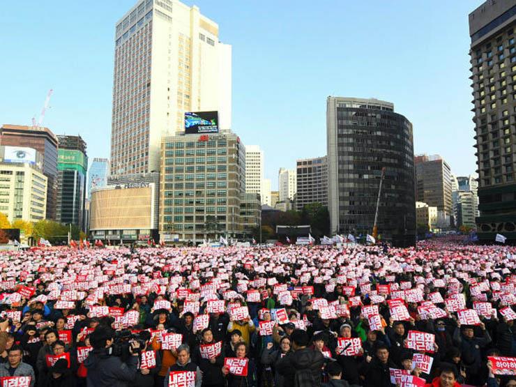 تظاهر في كوريا الجنوبية