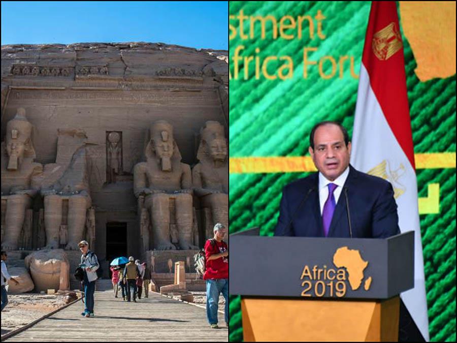 الرئيس السيسي في مؤتمر أفريقيا 2019 - معبد أبو سمب
