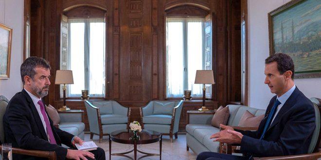 الأسد في مقابلة مع مجلة باري ماتش الفرنسية