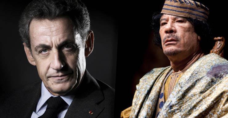 معمر القذافي ونيكولا ساركوزي
