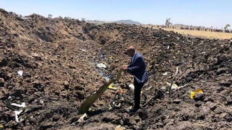 موقع حادث الطائرة الإثيوبية