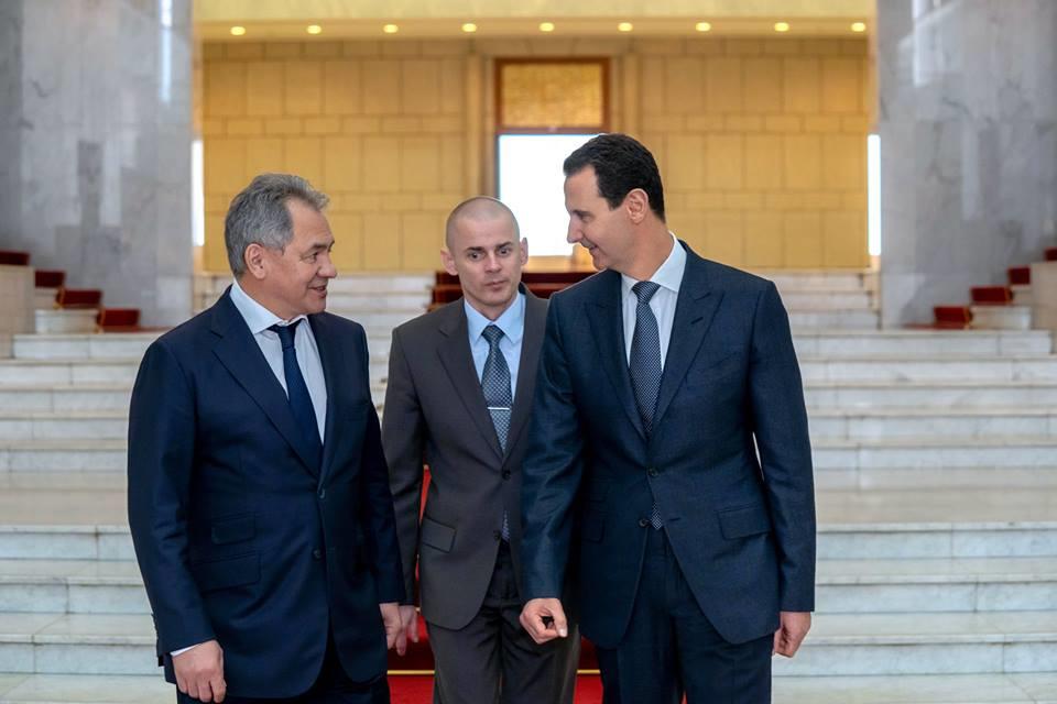 بشار الأسد ووزير الدفاع الروسي