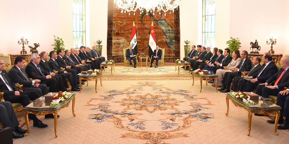 استقبال السيسي لرئيس وزراء العراق