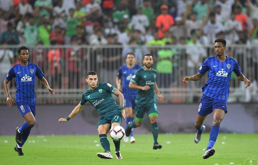 جانب من مباراة الهلال وأهلي جدة