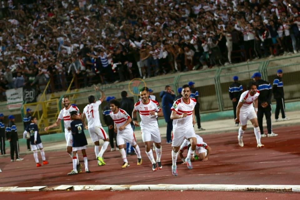 الزمالك يحتفل بهدفه في حسنية أغادير