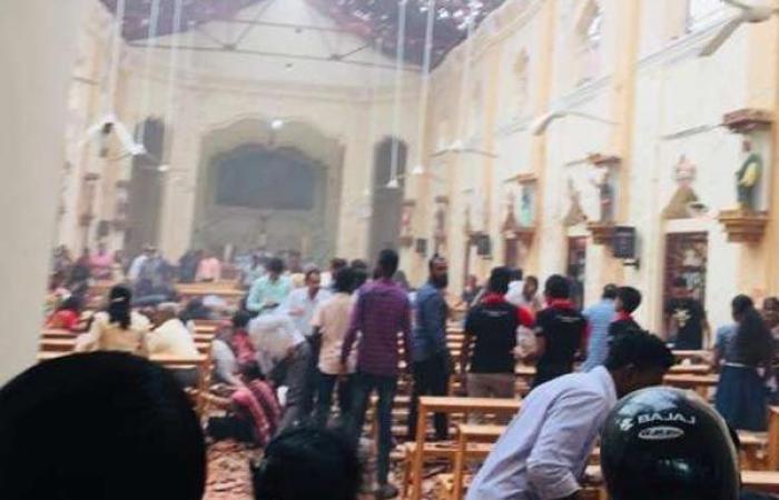 اللحظات الأولى لتفجير كنيسة بسريلانكا