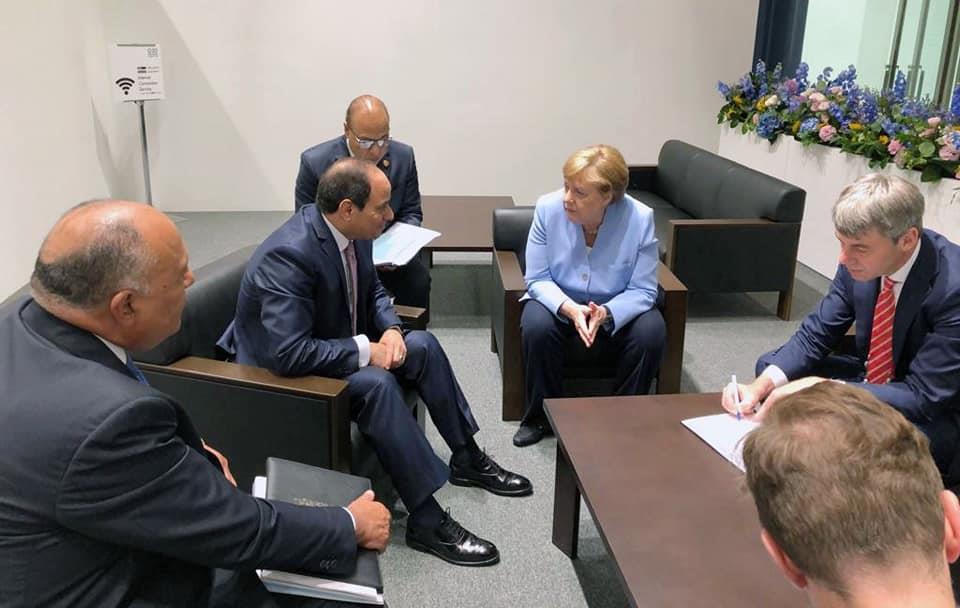 لقاء الرئيس السيسي بالمستشارة الألمانية أنجيلا مير