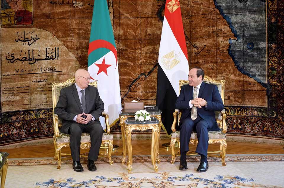 الرئيس السيسي ونظيره الجزائري بن صالح