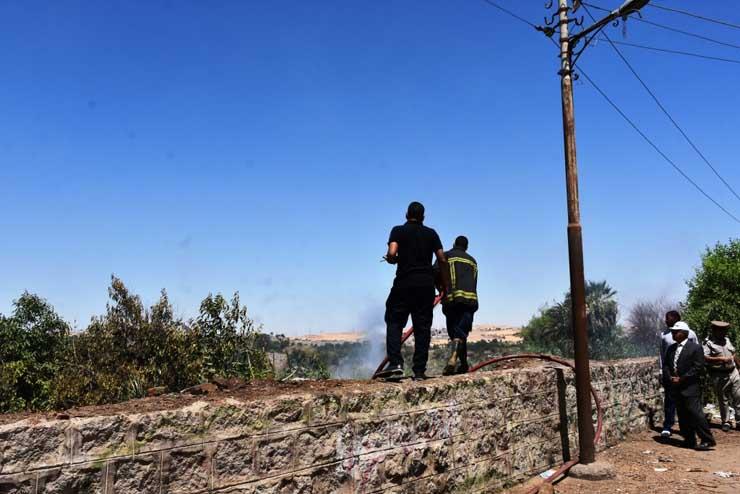 حريق فى منطقة الخزان شرق بأسوان