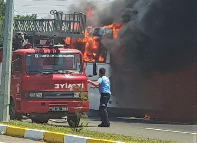 حريق في حافلة بتركيا