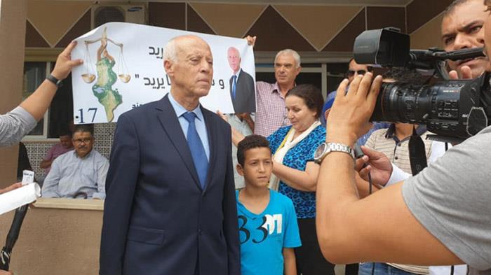 المرشح الرئاسي التونسي قيس سعيد 