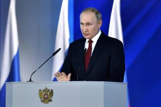 الرئيس الروسي فلاديمير بوتين يلقي كلمة أمام البرلم