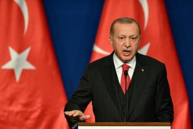 اردوغان خلال مؤتمر صحافي في بودابست