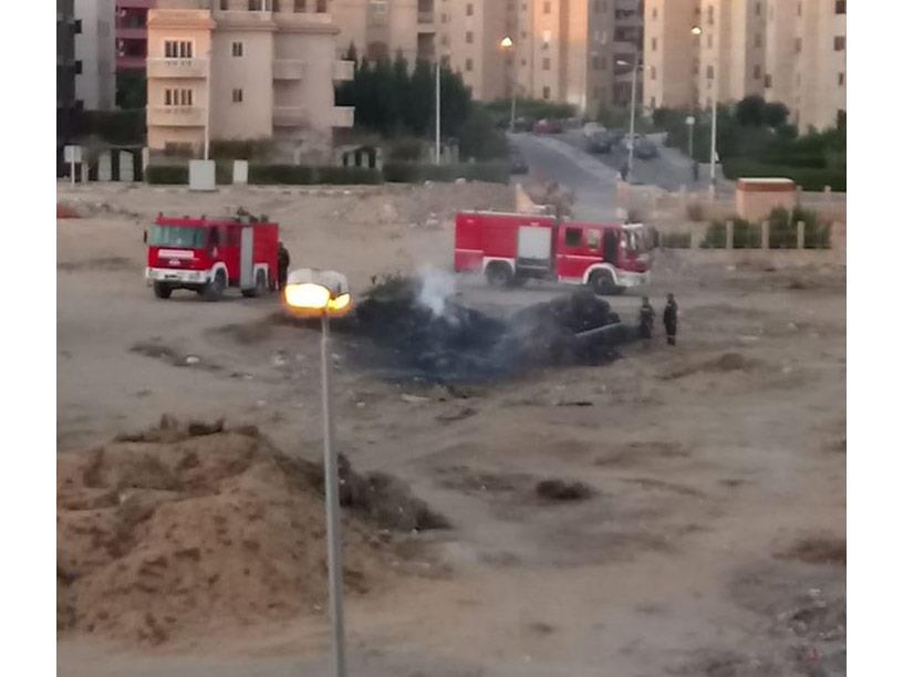 اخماد حريق اندلع في مخلفات زراعية بمدينة الشيخ زاي