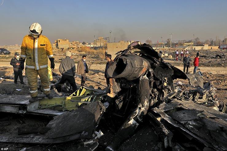 موقع سقوط الطائرة الأوكرانية في إيران