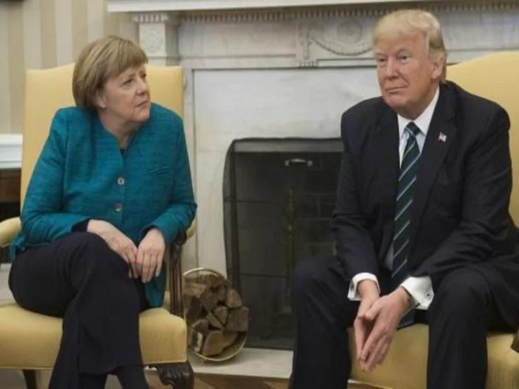 الرئيس الأميركي والمستشارة الألمانية 