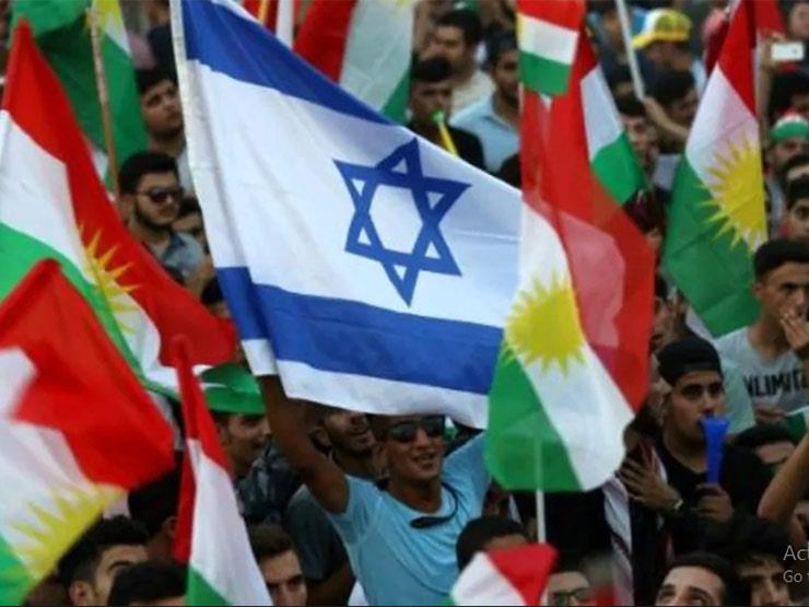 علم إسرائيلي وسط أعلام كردية في إربيل في كردستان