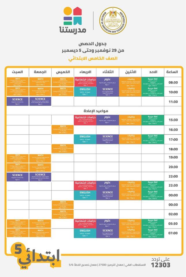 الخامس الابتدائي