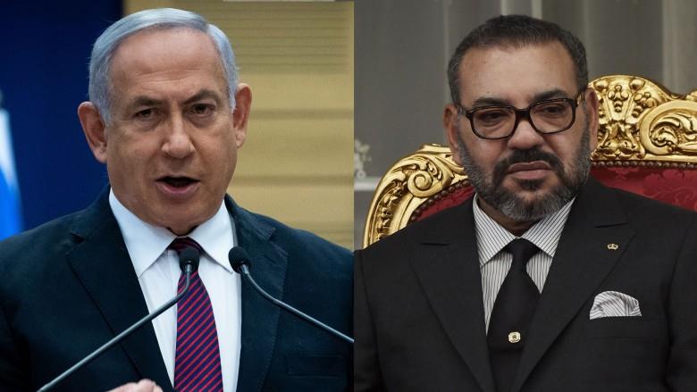 ملك المغرب ورئيس وزراء اسرائيل