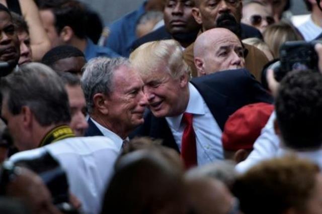 دونالد ترامب ومايكل بلومبرغ في نيويورك في 11 أيلول