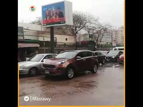 أمطار غزيرة تتسبب في شلل مروري بمدينة نصر والمهندس