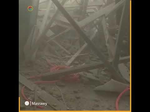 لحظة انهيار قبة مسجد عبد الله وهبي في الفيوم