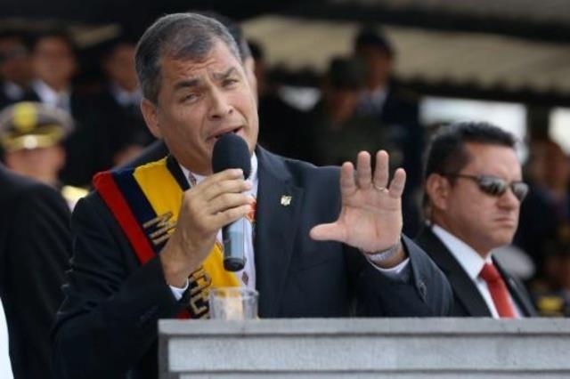 رئيس الاكوادور رافاييل كوريا في كيتو في 26 شباطفبر