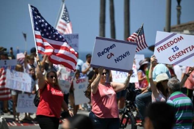 جانب من التظاهرات في كاليفورنيا