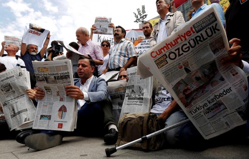 مظاهرة للصحفيين في تركيا