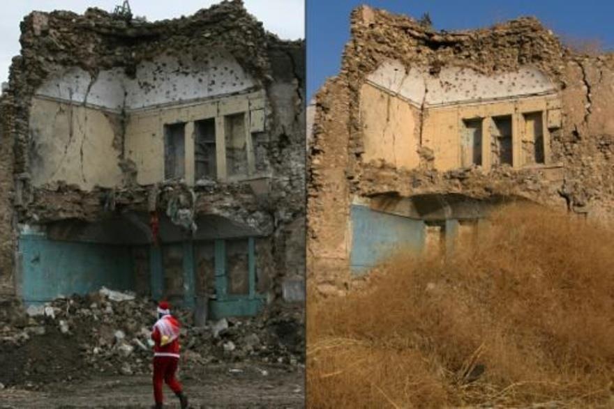 أنقاض مبانٍ مدمرة في الموصل العراقية